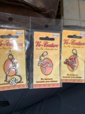 Go Couture Pink Heart and Bow Pet Accessory Charms